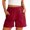 Red, variant on Women's 5-Inch Drawstring Athletic Shorts - High Waist Elastic Wide Leg Design with Pockets, Moisture-Wicking Casual Sport Shorts,Black L