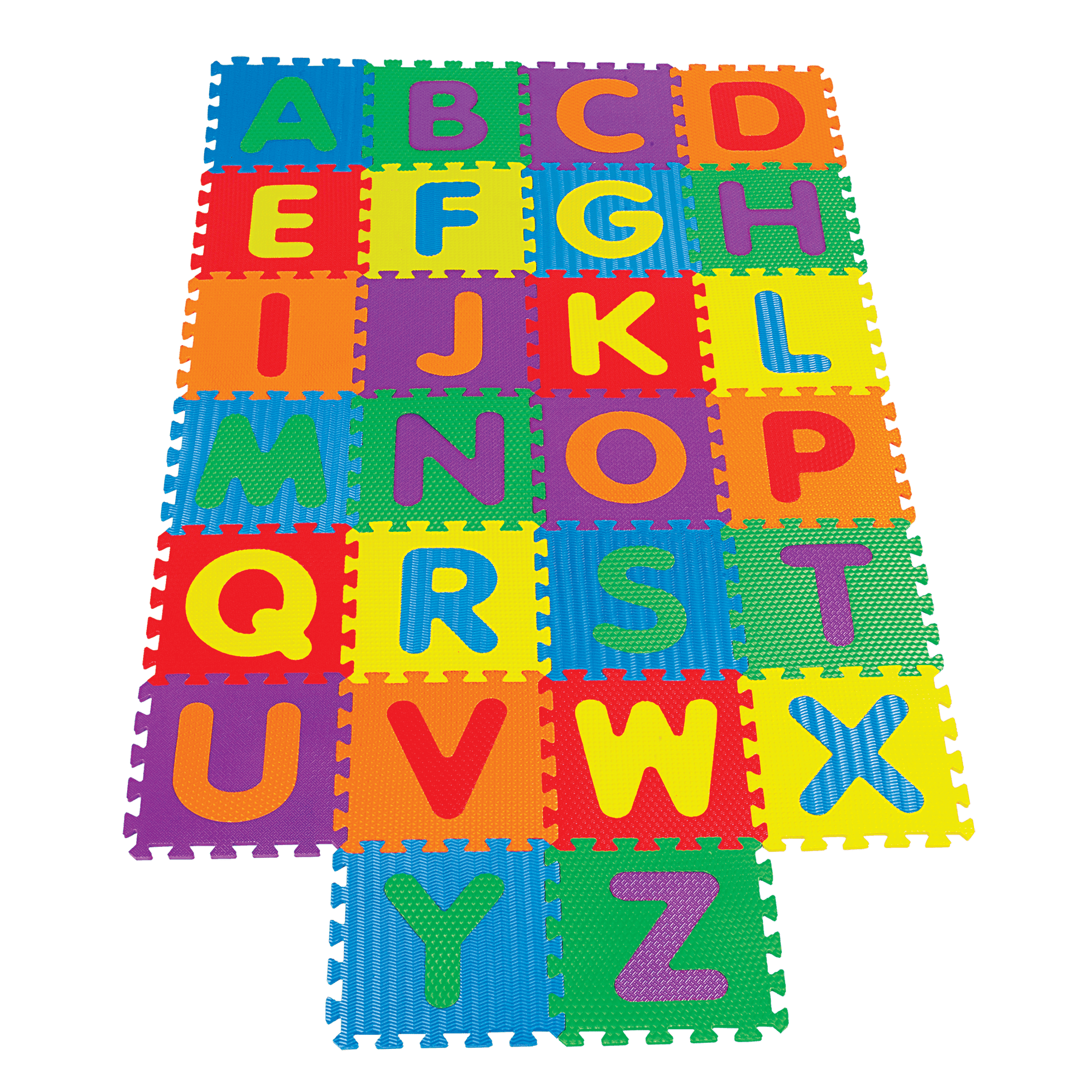 Small World Toys Foam Alphabet Puzzle Play Mat, 52 Piece Interlocking ABC Floor Tiles with Removable Letters for Kids, Ages 2+.