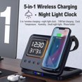thumbnail image 1 of 15W Wireless Chargers Stand 5 In1 LED Digital Alarm Clock Fast Charging Dock Station, 1 of 4