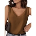 thumbnail image 2 of Silk Satin Tank Tops for Women Loose Fit Sleeveless V Neck Cami Camisole Summer Blouses Shirt Going Out Vest Top, 2 of 5
