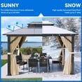 thumbnail image 2 of Dextrus 10x12ft Hardtop Gazebo, Double Roof Polycarbonate Gazebo Outdoor with Netting and Shaded Curtains for Patio, Garden, Lawn, Party, 2 of 5