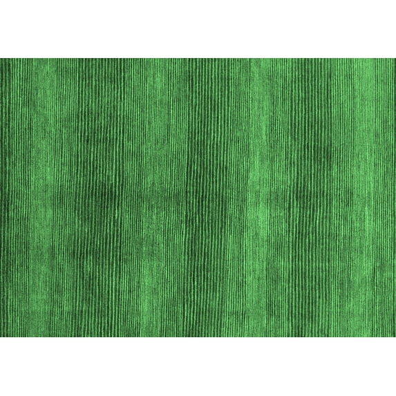 Ahgly Company Indoor Rectangle Abstract Emerald Green Modern Area Rugs, 2' x 5'