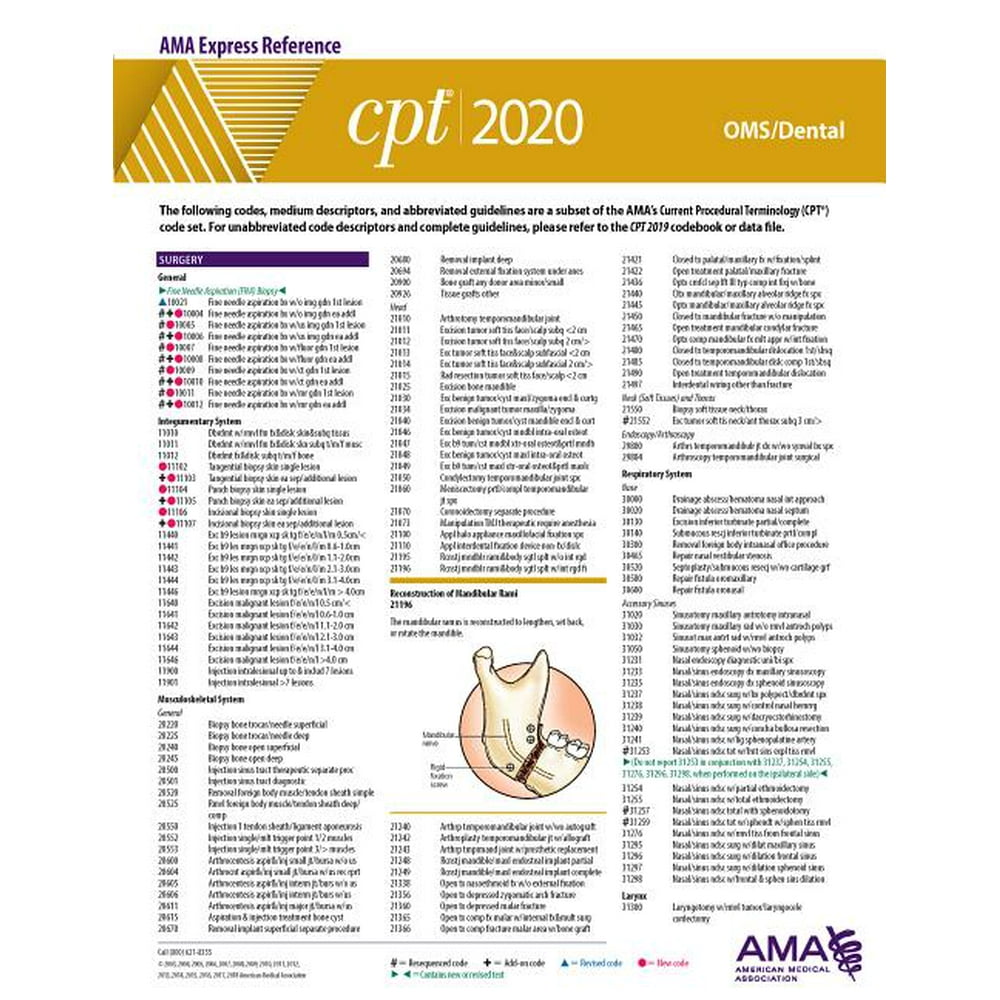 CPT 2020 Express Reference Coding Card Oms/Dental (Book)