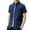 Dark Blue, variant on Men's Short Sleeve Oxford Shirt Button down Collar Shirts with Pocket Summer Slim Blouses M-4XL