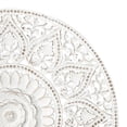 thumbnail image 4 of DecMode White Wooden Handmade Intricately Carved Floral Wall Decor with Mandala Design, 4 of 8