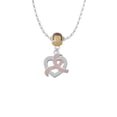 thumbnail image 2 of Delight Jewelry Heart Outline with Pink Ribbon Looping Through Mia Monkey Charm Necklace, 2 of 4