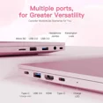 thumbnail image 5 of 15.6 FHD Laptop Student Laptop 16GB RAM 1TB SSD Intel Pentium Quad-Core N100 Processor (Up to 3.4GHz) Backlit Keyboard privacy camera Fingerprint WiFi 6 BT5.2 Business-Laptop Windows 11 Laptop-Pink, 5 of 7