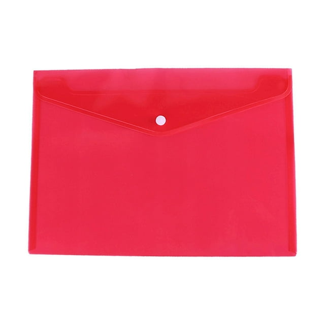 Portefeuilles de Documents Transparents avec Fermeture à Bouton-Pression, Chemises à Rabat Réutilisables, Pochettes pour Enveloppe pour la Maison, l'École et les Voyages, Organisation et Rangement de Documents, Chemise de Documents, Portefeuille en Plastique, Rouge, 1 Pce