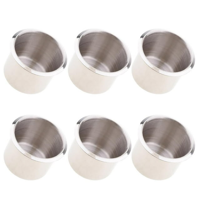 Portavasos empotrado para vehículos recreativos shamjiam 6 Piezas de acero Inoxidable 68x55mm