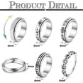 thumbnail image 3 of Stainless Steel Fidget Anxiety Ring for Women Men Fidget Spinner Rings Moon Star Celtic Stress Relieving Spinning Ring Wedding Band Rings Set,4-6Pcs, 3 of 10