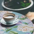 thumbnail image 3 of Ambesonne Floral Fitted Round Tablecloth, Vintage Hibiscus Roses Print, 56"- 60" Diameter, Lilac Seafoam and Green, 3 of 5