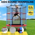 thumbnail image 6 of Topbuy Kids Round Jumping Trampoline Combo Bed Trampoline w/ Safety Enclosure Net Blue, 6 of 6