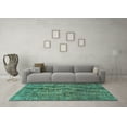 thumbnail image 3 of Ahgly Company Machine Washable Indoor Rectangle Abstract Turquoise Blue Modern Area Rugs, 6' x 9', 3 of 4