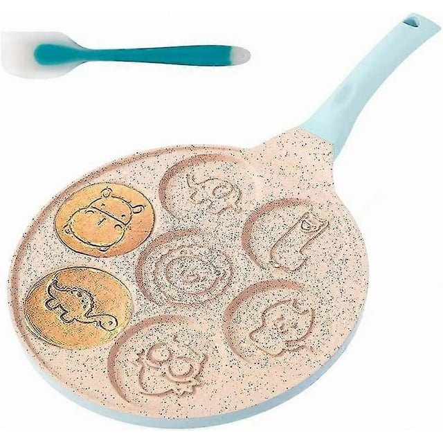 pancake pan,nonstick pancake griddle with 7 unique cute animal grill pan crepe pancake mold mini pan