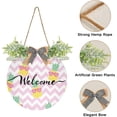 thumbnail image 2 of SKYSONIC Summer Pineapples Welcome Sign Front Door Decor Round Door Hanging Sign Porch Decorations for Farmhouse Summer Holiday Fall Halloween Christmas - 12x12 inch, 2 of 7