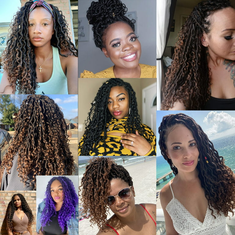 6 Packs Goddess Locs Crochet Hair 20 Inch Faux Locs Crochet Hair with Curly  Ends, Crochet Pre looped Hair Brown Deep Wave Synthetic Braids Hair  Extensions (20Inch, 27#) : : Beauty & Personal Care