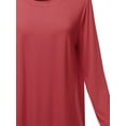 thumbnail image 4 of A2Y Women's Premium Solid Long Sleeve Round Hem Crew Neck Top Shirt Rose XL, 4 of 7