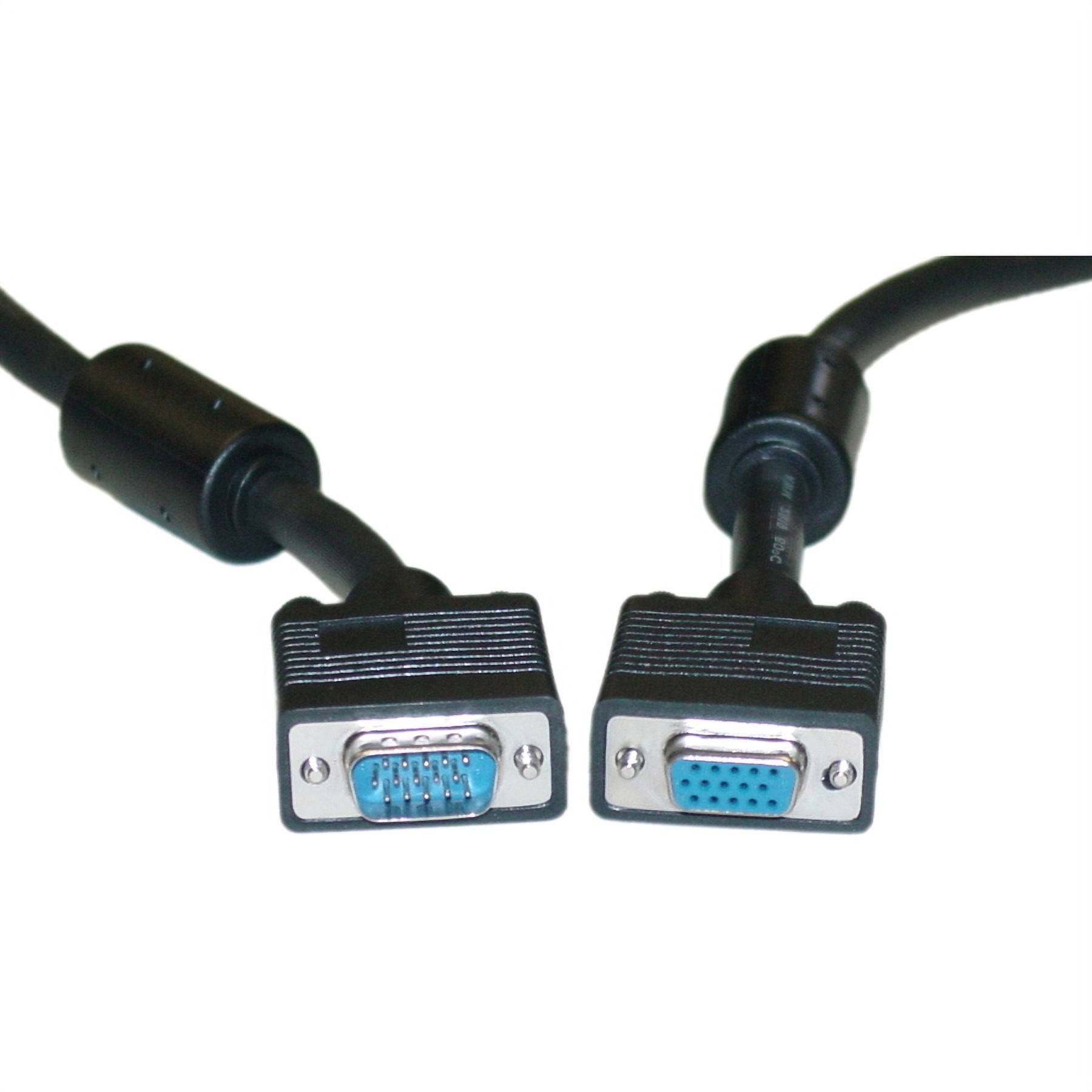 HD15 (SVGA) Male / HD15 (SVGA) Female, Coaxial, with Ferrite Bead, Black, 25 ft - 10H1-20225