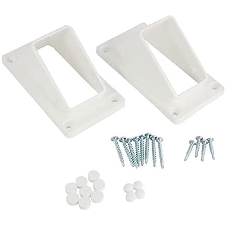 

Plum Fittings 2 x 3 1/2 Stair Rail Handrail Vinyl Bracket Kit | Vinyl Fence Brackets | Screws Included | White