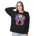 thumbnail image 2 of Hippie Pitbull Portrait oil painting Watercolor Tie-dye Vintage Sweatshirt Unisex Merch Terrier Dog Lover - 00015, 2 of 6