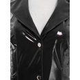 thumbnail image 4 of TSSOE Robe Moulante en Cuir Pu pour Femmes Mini Robe Col en V Profond Sans Manches Robe de Soirée pour Boîte de Nuit Noir G, 4 of 5