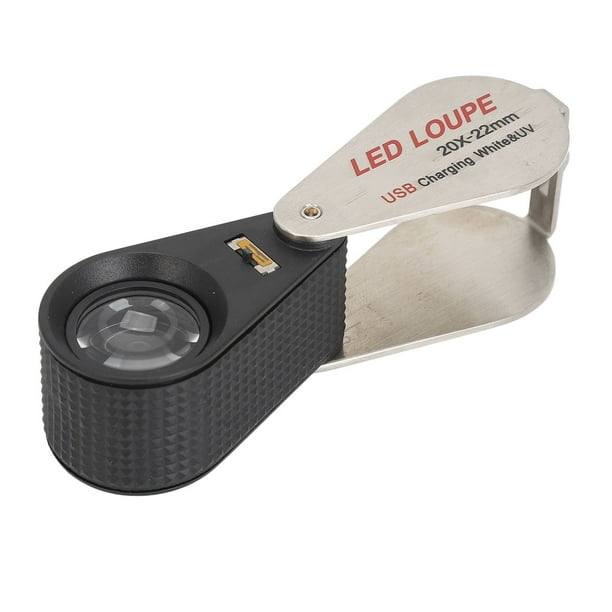 Lupa, Plegable, Liviana, Mano De Obra Fina, 20X, Recargable, Batería De Larga Duración, Lupa De Bolsillo, Multifuncional Con Luces LED Para Monedas
