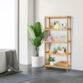 thumbnail image 5 of Kinbor Bamboo 5-Tier Shelf Rack Organizer Storage Utility Bathroom Kitchen Living Room, 5 of 10