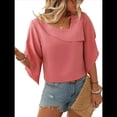 thumbnail image 2 of Blusa Informal Elegante de con Cuello en V para Mujer, 1/2, Verano 2025 Rojo Ladrillo M, 2 of 10
