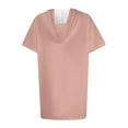 thumbnail image 6 of Zunfeo Summer Tops for Women Casual Loose Short Sleeve Hoodies Cozy Drawstring Oversize T Shirts- Pink 6, 6 of 6