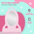 thumbnail image 4 of Qaba Kids Vanity Table Set with Mirror and Stool, Drawer, Pink, 4 of 10