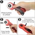 thumbnail image 7 of Rotary Cutter with 1.8inch Blades, Ergonomic Rotary Cutter with Safety Lock for Fabric, Leather, Sewing, Blanket, Fabric Cutter Wheel Perfect for Left & Right Hand, 7 of 7