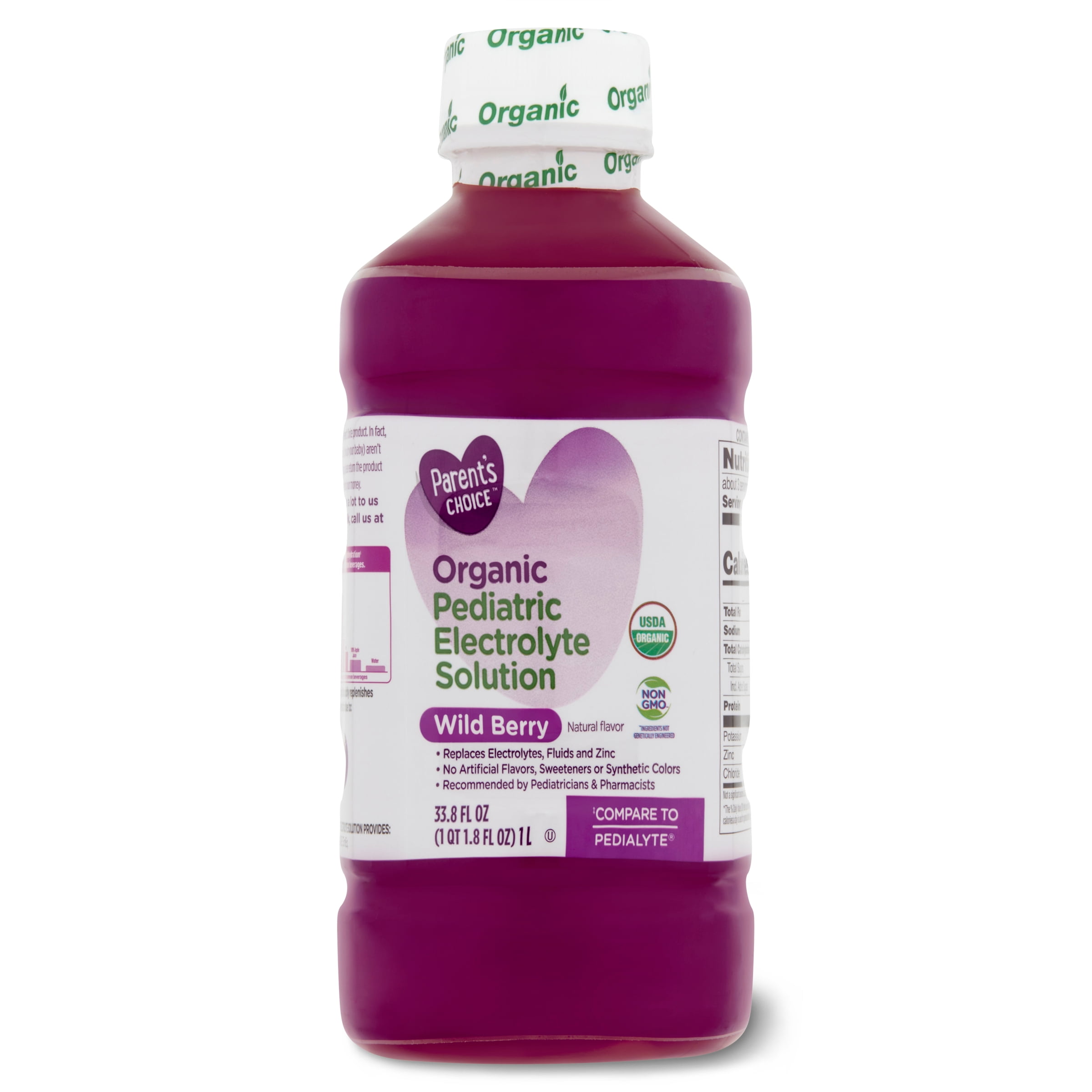 Parent's Choice Organic Pediatric Electrolyte Solution, Wild Berry, 33.8 oz Bottle