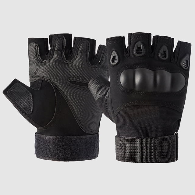 Guantes sin dedos Guantes sin dedos con nudillo duro, antideslizantes, ajustables, guantes deportivo TOMSHOO Guantes sin dedos