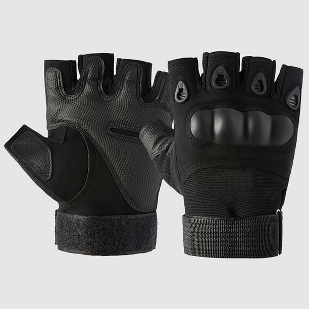 Guantes sin dedos Guantes sin dedos con nudillo duro, antideslizantes, ajustables, guantes deportivo Tomshoo Guantes sin dedos