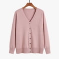 thumbnail image 3 of Lixiuxyad Womens Open Front Cardigan Long Sleeved Knit Cardigan Solid Color And Elegant Worn As An Outer Layer Over Size Sweater.,Pink, 3 of 4