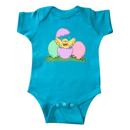 

Inktastic Cute Easter Chick Hatching from Egg Gift Baby Boy or Baby Girl Bodysuit