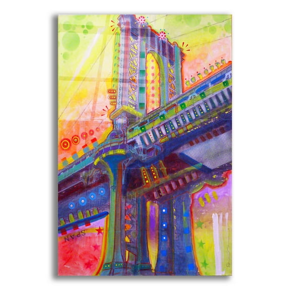 Epic Art 'Manhattan Bridge' by Dean Russo Studios, Acrylic Glass Wall Art, 12"x16"