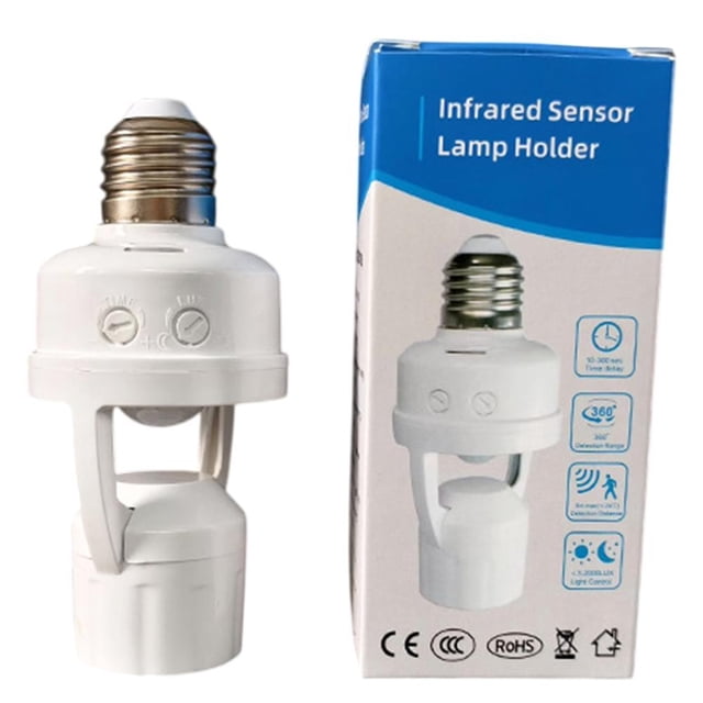 BTOER Smart Motion Sensor Bulb Holder E27 PIR Induction Sensor Adapter LED Lamp Holder