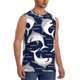 thumbnail image 2 of Fotbe Angry Shark Men's Camiseta sin Mangas Estampada para Hombres, Playera Casual para Gimnasio, Entrenamiento, Playa-XX-Large, 2 of 7
