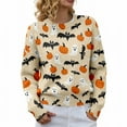 thumbnail image 6 of YEJIMAN Womens Sweaters Halloween For Women Season Sweatshirt Graphic Print Long Sleeve Knit Pullover Tops Halloween Sweater, 6 of 9