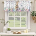 thumbnail image 3 of 2 Panels Bunny Easter Valance for Windows, Spring Floral Rabbits Eggs Farmhouse Light Filtering Kitchen Curtains, Rod Pocket Window Treatment Curtain Valances for Living Room Bedroom, 42"x12", 3 of 9