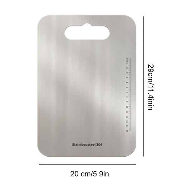 Aparatos de cocina, accesorios de cocina, tabla de cortar - Tabla de cortar de acero inoxidable 304 para cocina, apta para uso alimentario, para carne, frutas y verduras, apta para lavavajillas.