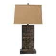 thumbnail image 3 of 4.75" x 9.5" x 29.5" Brown, Vintage With Metal Pedestal - Table Lamp, 3 of 3