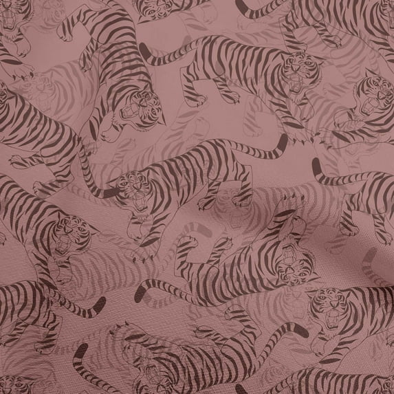 oneOone Silk Tabby Dark Rose Brown Fabric Animal Sewing Fabric By The Yard Printed Diy Clothing Sewing Supplies 42 Inch Wide