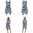 thumbnail image 3 of Xixirimido Hibiscus Flowers Blue Print Hawaii Couple Matching Outfit Men's Hawaiian Shirt and Women's Summer Sleeveless Dress Soft Midi Beach Dresses Matchable Couple Outfits, 4XL, 3 of 7