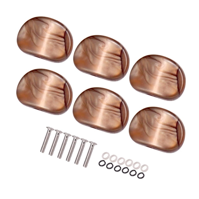 Tachiuwa Tuner Buttons Guitar Tuner Peg Buttons Replacement Buttons Tip Tuning Key Button Coffee Color