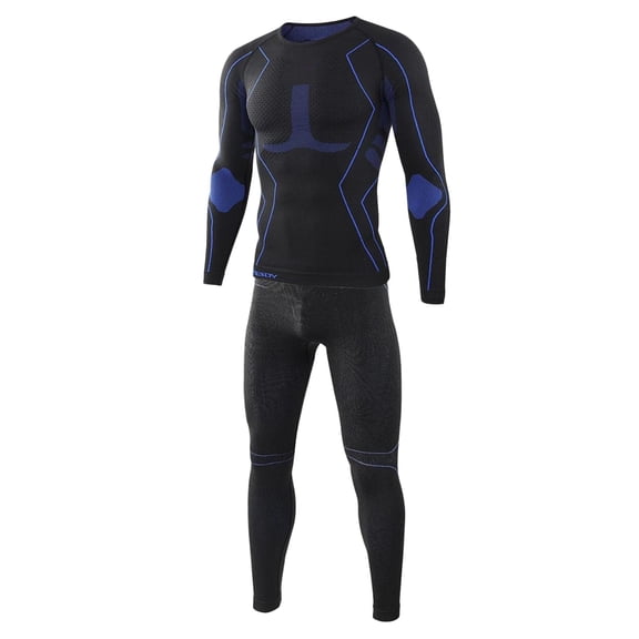 Pitycbo Thermo Underwear Sets Men Long Johns Warm Clothing Quick Drying Compression Suit XXL black