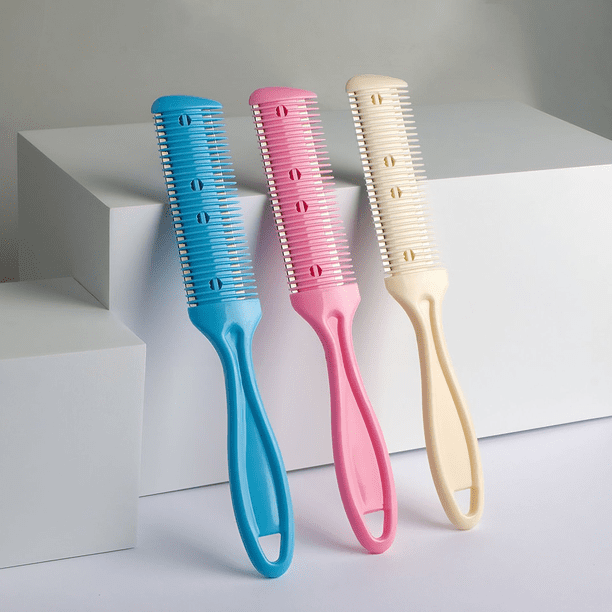 Peine para cortar el pelo con cuchillo de doble filo + cuchillo para cortar el pelo fino que elimina el pelo, dispositivo para cortar el pelo, cuchillo para cortar el pelo