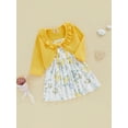 thumbnail image 4 of Wassery Toddler Girl 2Pcs Summer Outfits 6M 12M 18M 24M 3T Infant Baby Girl Clothes Floral Print Cami Dress + Long Sleeve Tie-up Tops Set, 4 of 9