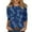 A003-Blue, variant on Summer Tops for Women 2025 Trendy 3/4 Sleeve Oversized Tshirts Floral Print Graphic Tees Dressy Casual Plus Size Blouses Half Sleeve Tunic Tshirt Going Out Tops